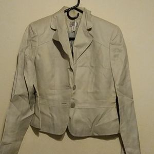 Ann Taylor Loft silk/linen canvas look jacket/blazer